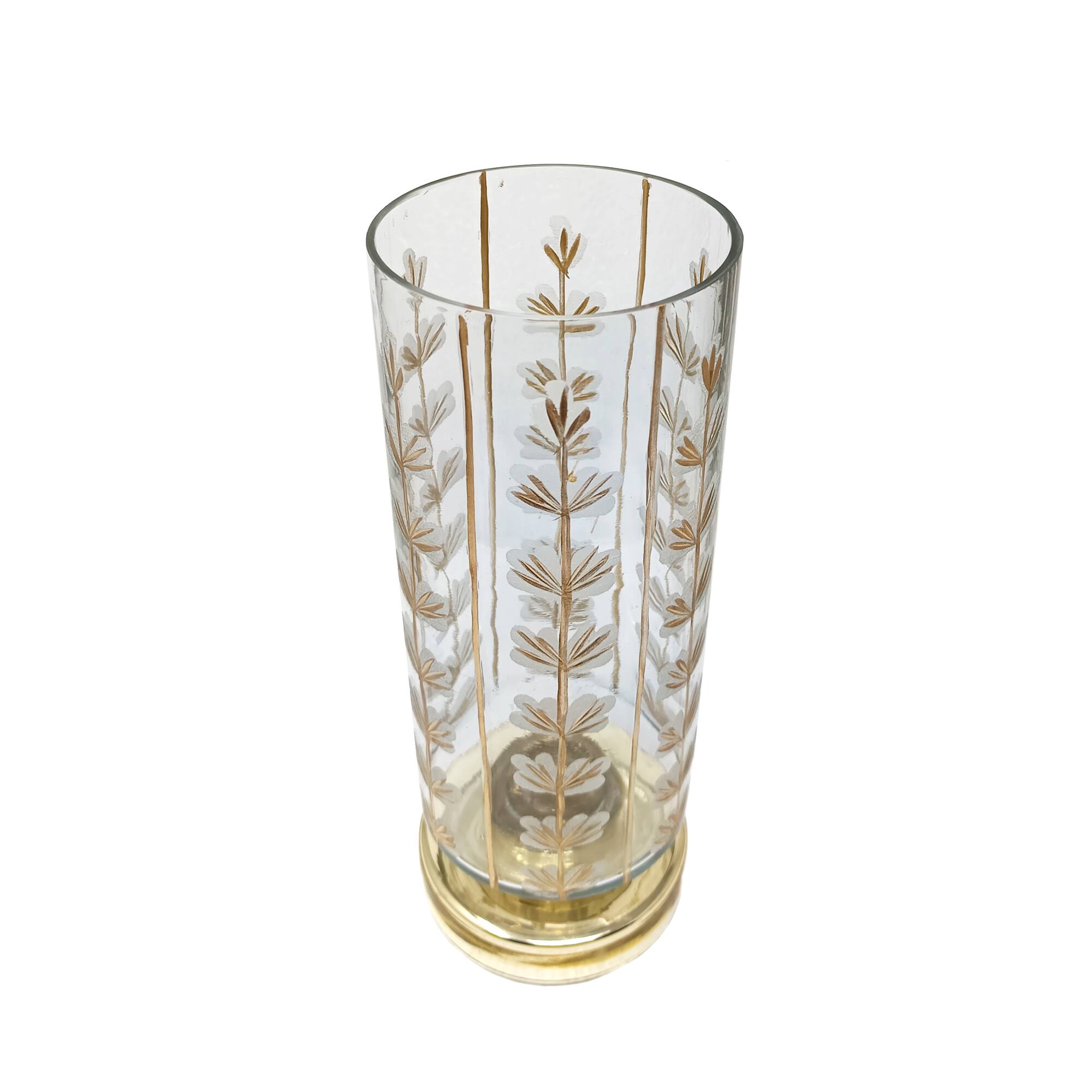 Etched Glass Pillar Candle Holder by Ashland